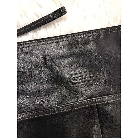 Vintage Authentic Black Classic leather Coach Soho Hippi One Shoulder bag Lg Sz - Picture 4 of 14